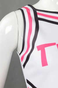 CH206 custom sleeveless cheerleading suit skirt design printing LOGO pleated skirt cheerleading suit contrast cheerleading clothing garment factory  glee cheerios uniform  elite cheer uniforms detail view-7